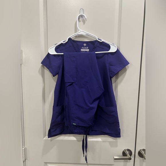 Adar Women's Go-Basic Scrub Set Grape XXS - Picture 1 of 5